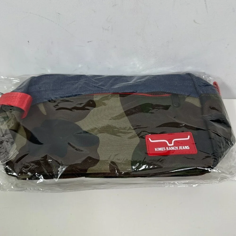 New Kimes Ranch Jeans Shave, Toiletry, Cosmetic Bag Camo, Denim